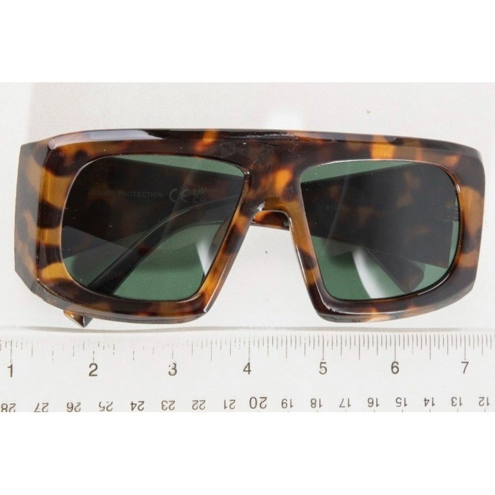 Women Tortoise Shell Oversized Shield Sunglasses Flat Top Retro Chunky Frame NEW - Picture 4 of 5